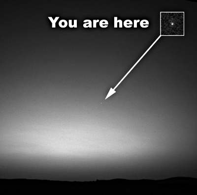 Earth as viewed from Mars