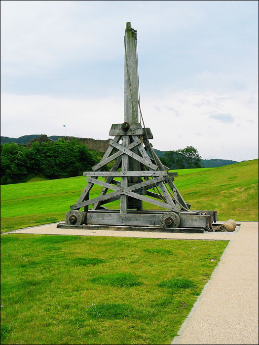 A replica (?) of an ancient catapult at Urquhart Castle